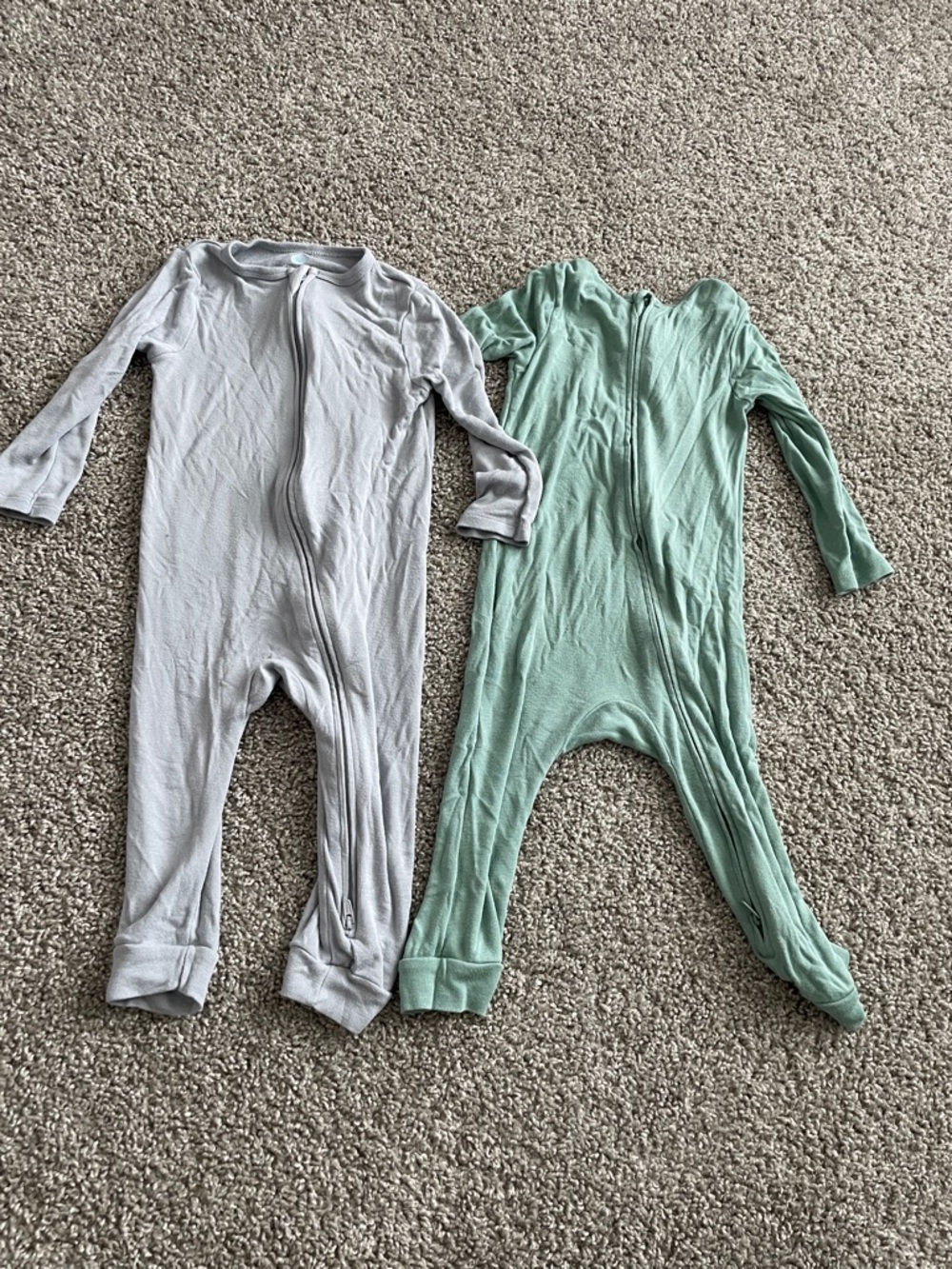 cloud island Two-Pack Zip One-Pieces in Light Gray and agree